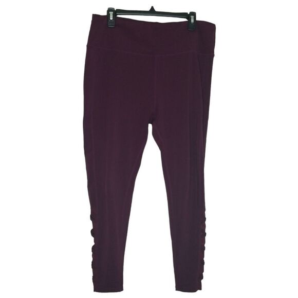 Ebb & Flow High Waisted Ulta Soft Burgundy Leggings Size XL - Picture 1 of 6